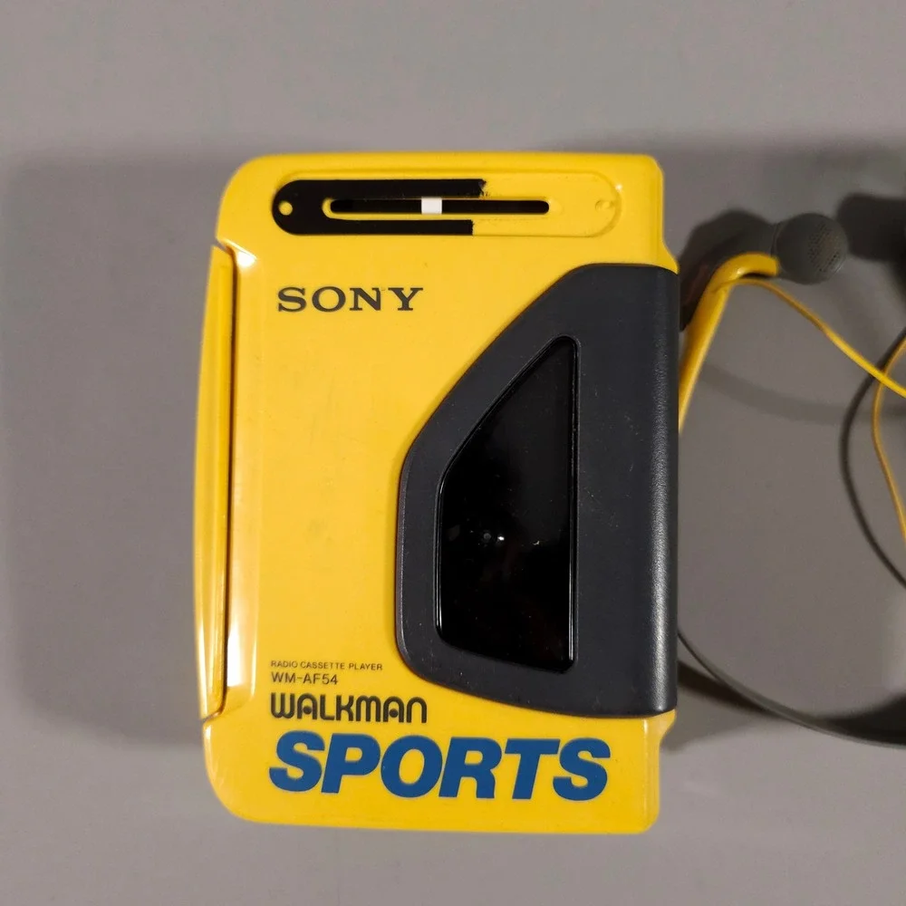 Sony Walkman Sports Radio Cassette Player Unisex OS Yellow WM-AF54 Untested